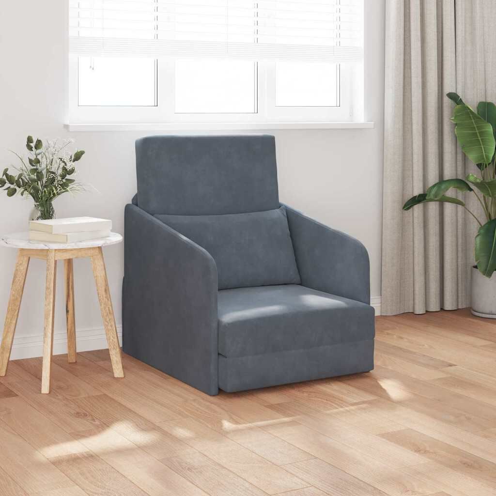 vidaXL Sofa Bed Dark Grey 65 x 80 x 83 cm Velvet